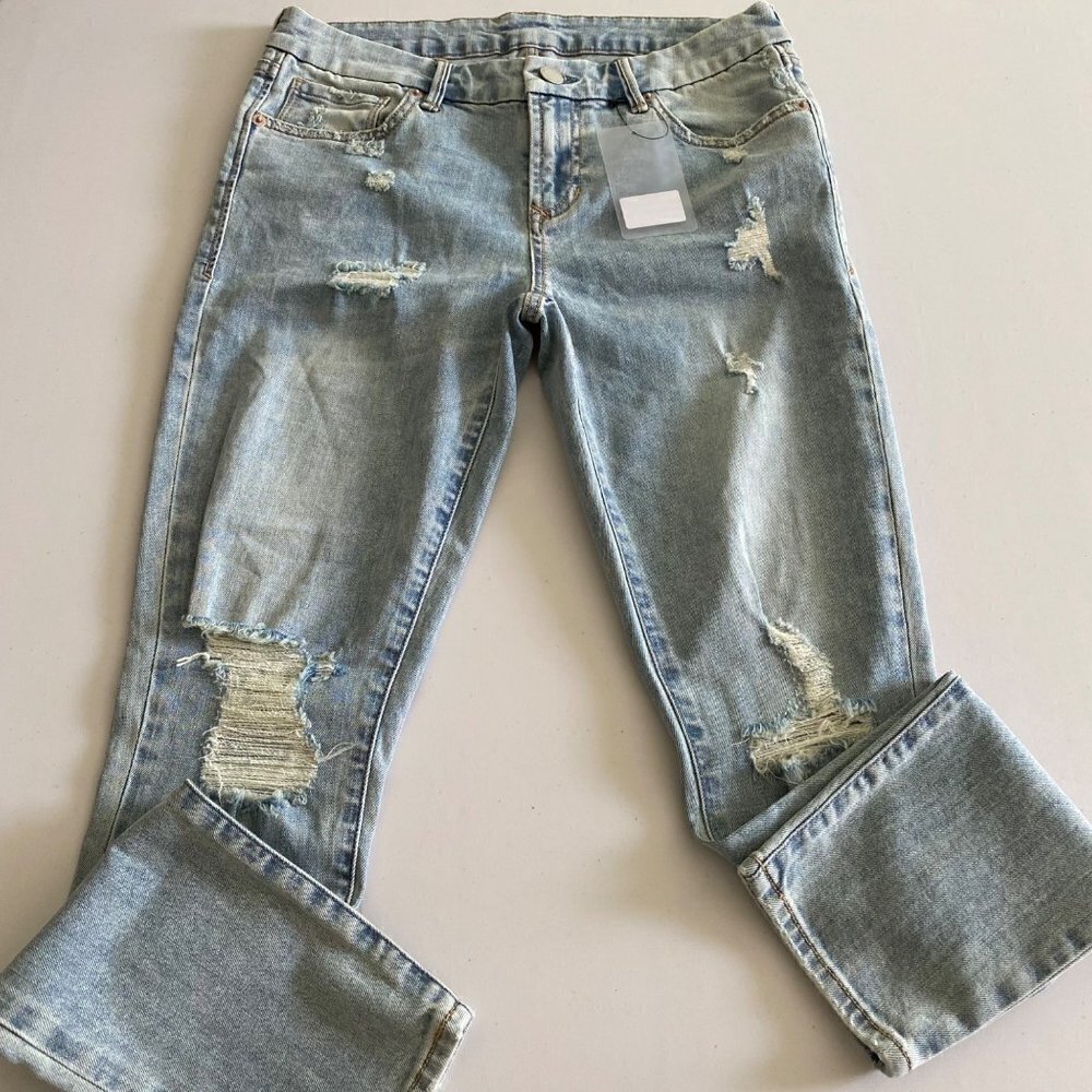 Dear John Mid Rise Belle Isle Skinny Jeans Womens Size 27 Distressed NWT - Picture 8 of 10